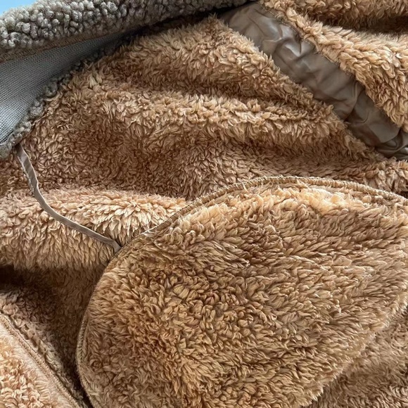 Noisy may teddy zip through jacket in tan - Picture 7 of 8